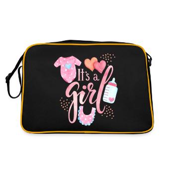 Bébé qui dit, mignonne petite fille, kawaii babe - Sac Retro - noir/or - Dos