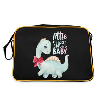 Dinosaur Baby, Baby Saying, Kawaii Baby - Retro Bag - black/gold - Back
