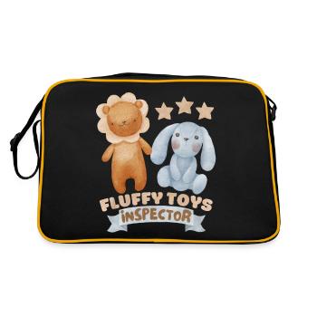 Bébé qui dit, inspecteur de jouets moelleux, avec ours en peluche - Sac Retro - noir/or - Dos
