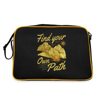 Trouvez votre propre chemin Boussole de montagne Drôle - Sac Retro - noir/or - Dos
