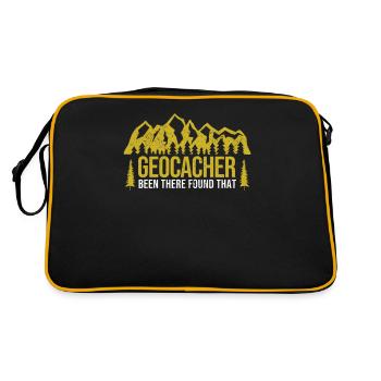 Niedlicher Geocacher Been There Found That - Retro Tasche - Schwarz/Gold - Hinten