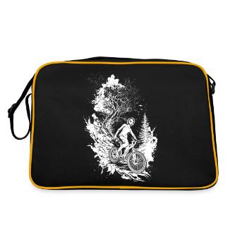 Wildnis-Abenteuer: ein perfektes Shirt für Biker. - Retro Tasche - Schwarz/Gold - Hinten