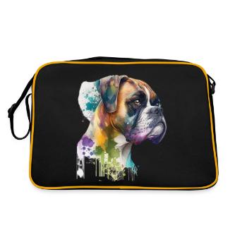 Conception de l’aquarelle allemande Boxer Dog - Sac Retro - noir/or - Dos