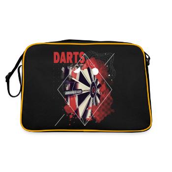 Fléchettes, jeu de fléchettes, jeu de fléchettes, fléchettes, joueurs de fléchettes - Sac Retro - noir/or - Dos