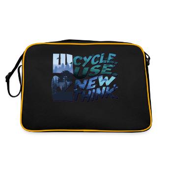 Recycle Reuse Renew Rethink Earth Day - Sac Retro - noir/or - Dos