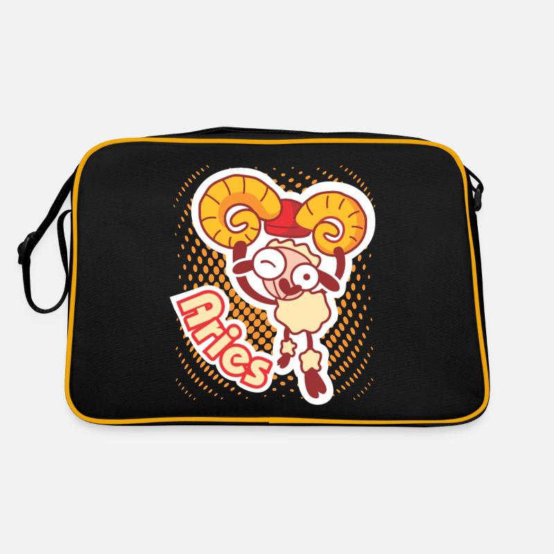 Widder, Aries zodiac sign - Retro Tasche - Schwarz/Gold