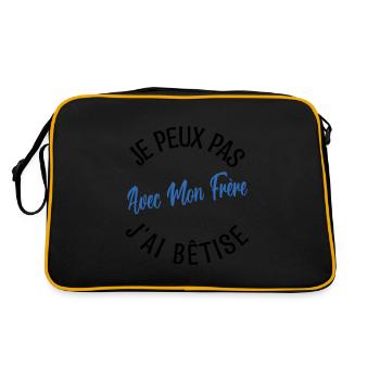 idée Cadeau frère. cadeau frères et sœurs. - Sac Retro - noir/or - Dos