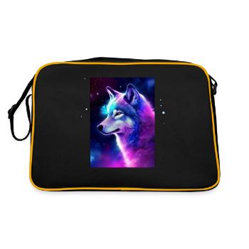 Wolf Galaxy Space Graphic Wolf Lover - Retro Bag - black/gold - Back