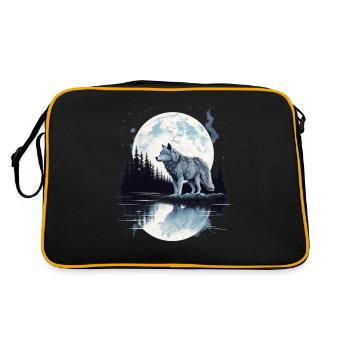 Un loup solitaire survit à la forêt du lac Mountain Moon - Sac Retro - noir/or - Dos