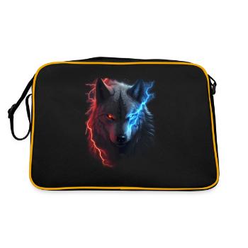 Loup foudroyant rouge et bleu - Sac Retro - noir/or - Dos