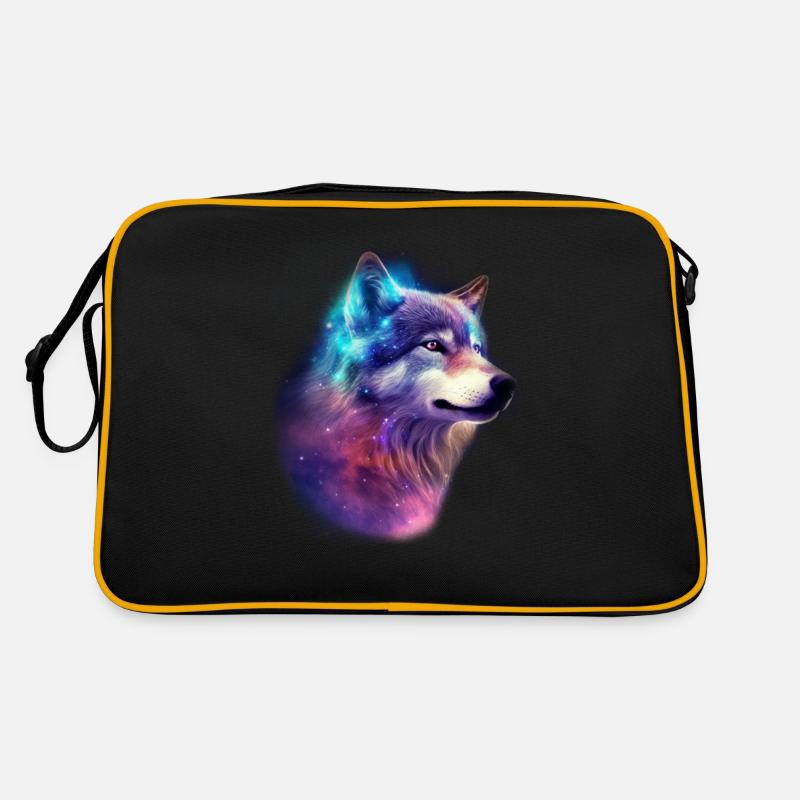 Wolf Galaxy Space Graphic Wolf Lover Sac Retro