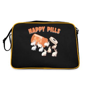 Happy Pills Lapin géant flamand Drôle de lapin race - Sac Retro - noir/or - Dos