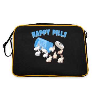Happy Pills Rabbit Breed Funny Flemish Giant Bunny - Retro Bag - black/gold - Back