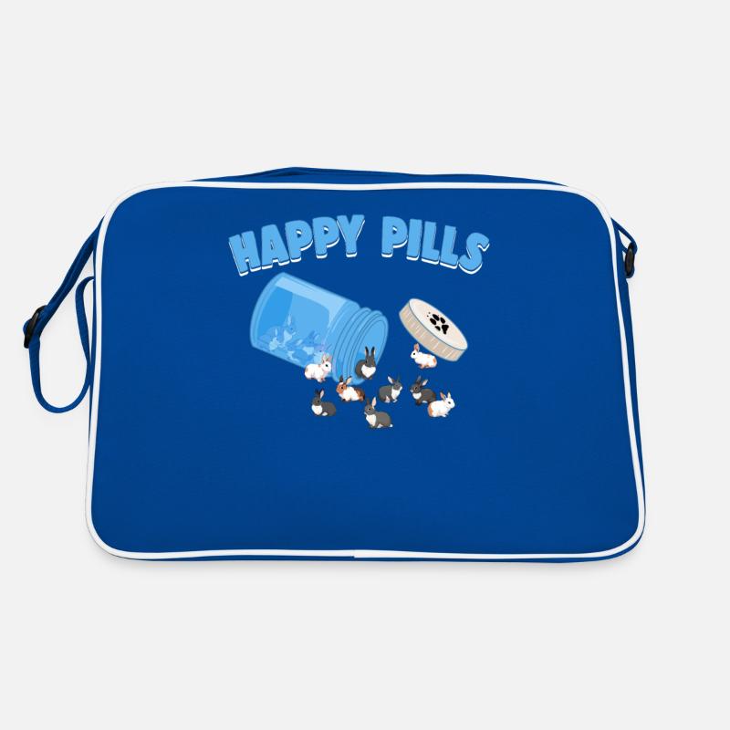Happy Pills Rabbit Breed Funny Cute Rex Bunny Pun Retro Bag