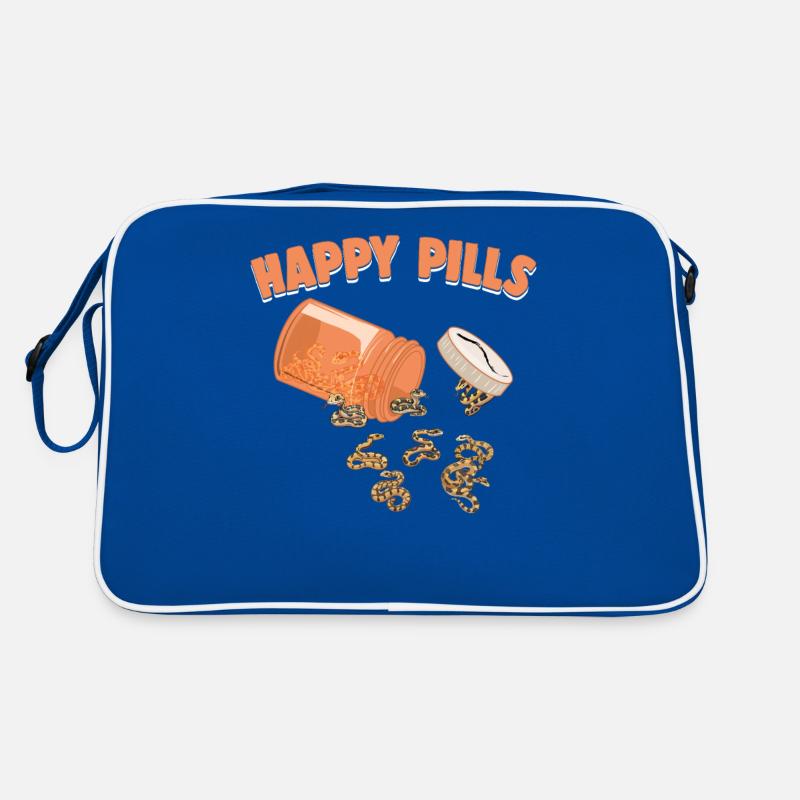 Pilules heureuses Serpents Drôle de balle Python Amants Humour Sac Retro