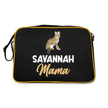 Savannah Katze - Retro Tasche - Schwarz/Gold - Hinten
