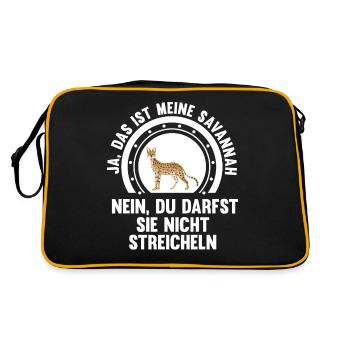 Savannah Katze - Retro Tasche - Schwarz/Gold - Hinten