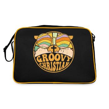 Groovy Christian 70s Hippie Funky - Sac Retro - noir/or - Dos