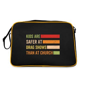 Kinder sind bei Drag-Shows sicherer als in der Kirche - Retro Tasche - Schwarz/Gold - Hinten