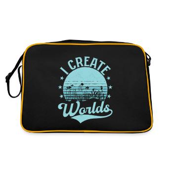 I Create Worlds Aquarium Owner Fish Keeping - Retro Bag - black/gold - Back