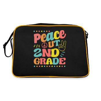 Peace Out 2nd Grade Second Graduation Last Day - Retro Bag - black/gold - Back