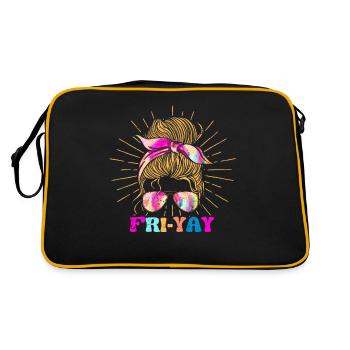 Fri Yay Funny Friday Lovers Fri-Yay Teacher - Retro Bag - black/gold - Back