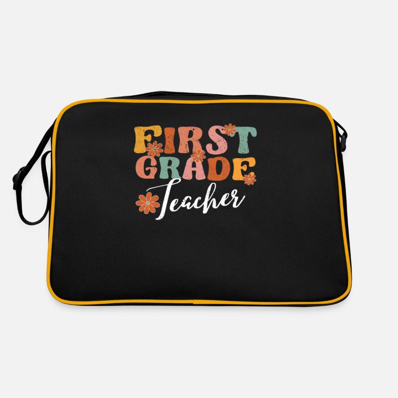 Lehrer der ersten Klasse Lustig Lehren Liebe Retro Tasche