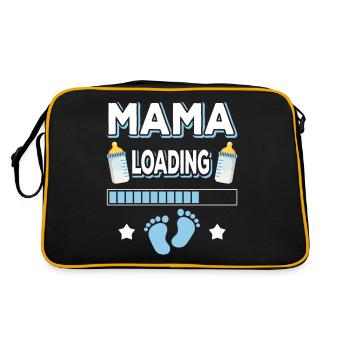 Mama Loading Mutter Mütter Mom Mommy Muttertag - Retro Tasche - Schwarz/Gold - Hinten