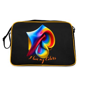 tie dye design J’aime mes couleurs - Sac Retro - noir/or - Dos