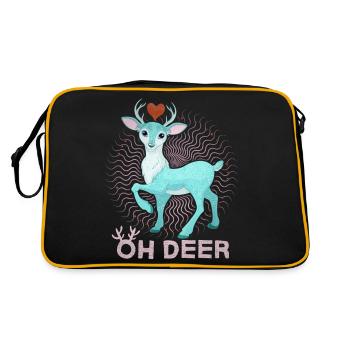 Drôle de dicton avec cerf, Oh cerf, dicton, jeu de mots - Sac Retro - noir/or - Dos