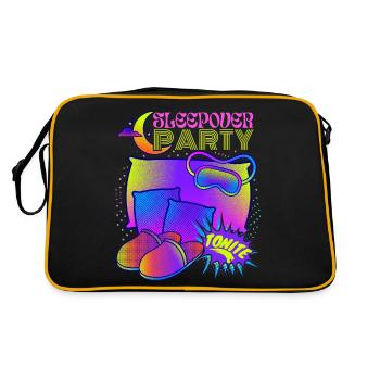 Pajama Party, Overnight Stay, Slumber Party - Retro Bag - black/gold - Back