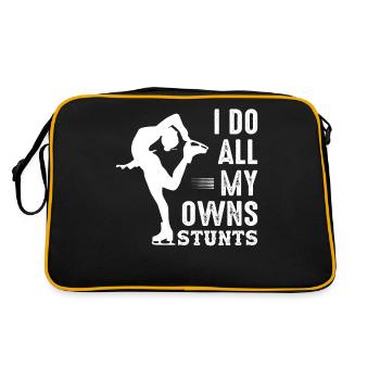 Je fais toutes mes propres cascades patinage sur glace patineur artistique - Sac Retro - noir/or - Dos