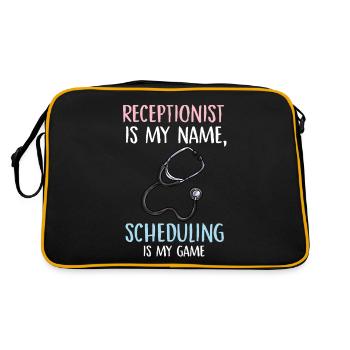 Receptionist is my name scheduling is my game - Retro Tasche - Schwarz/Gold - Hinten