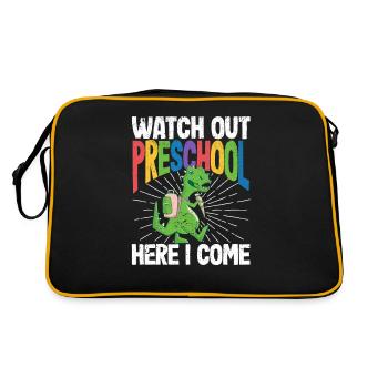 Attention preschool, here I come Dinosaurs - Retro Bag - black/gold - Back