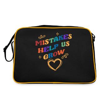 Mistakes Help Us Grow Funny Growth Mindset - Retro Bag - black/gold - Back