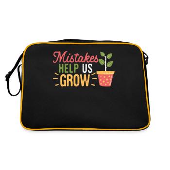 Mistakes Help Us Grow Funny Growth Mindset - Retro Bag - black/gold - Back