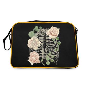 Squelette vintage avec roses, néo-gothique - Sac Retro - noir/or - Dos