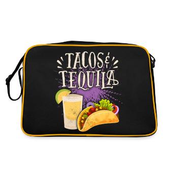 Tacos, saying with tequila drink Mexican cuisine - Retro Bag - black/gold - Back