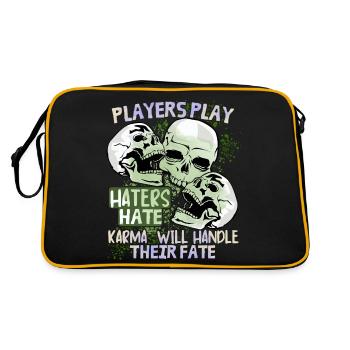 Comic Skull Skull funny fate saying - Retro Bag - black/gold - Back