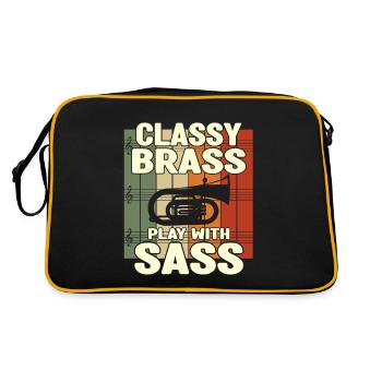 Classy Brass Play With Sass Baritone Player Gifts - Retro Bag - black/gold - Back