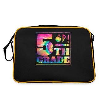 Tie Dye 5th Grade Here I Come Teacher Fifth to the - Retro Bag - black/gold - Back