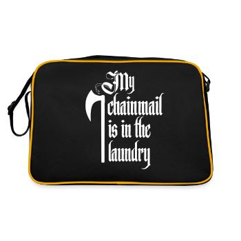 Mein Kettenhemd ist in der Wäsche Buhurt Ritter - Retro Tasche - Schwarz/Gold - Hinten