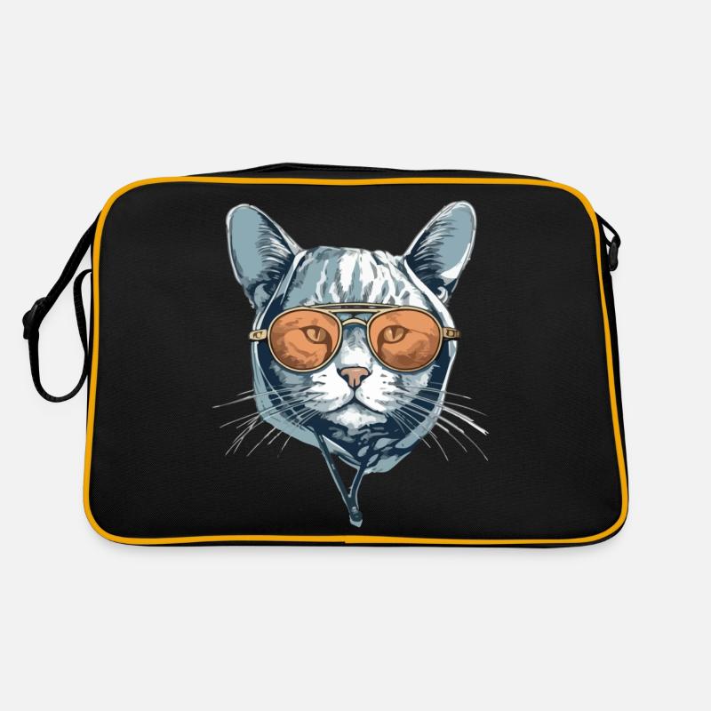Le chat aux lunettes Sac Retro
