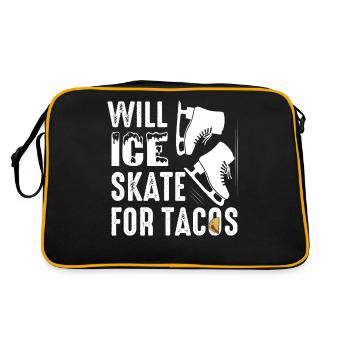 Will Ice Skate for Tacos Ice Skating Figure Skater - Retro Bag - black/gold - Back