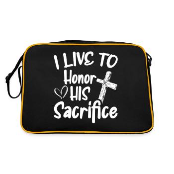 Je vis pour honorer Son sacrifice Croyez Dieu - Sac Retro - noir/or - Dos