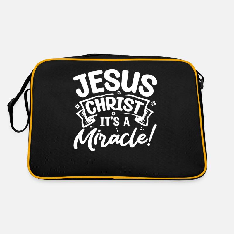 Jésus-Christ C’est un miracle de chrétien - Sac Retro - noir/or