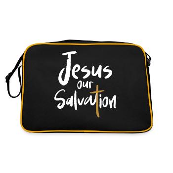 Jesus Our Redemption Cross Christian Faith - Retro Bag - black/gold - Back