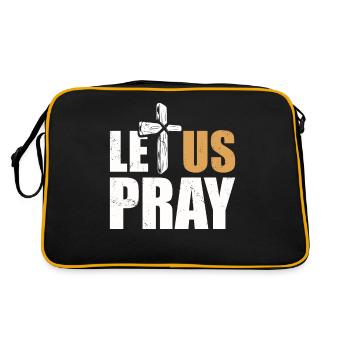 Let's pray cross Christian faith in God - Retro Bag - black/gold - Back