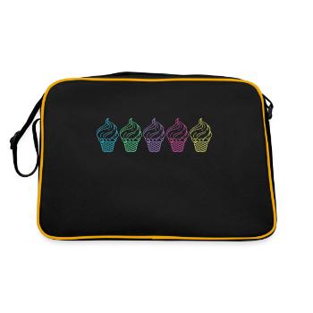 Sundae Gelato Dessert Popsicle For Men Women Kids - Retro Tasche - Schwarz/Gold - Hinten