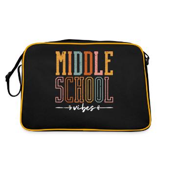 Middle School Vibes Funny Teacher Student Learning - Retro Bag - black/gold - Back